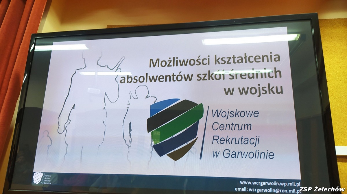 Spotkanie uczniów z przedstawicielem Wojskowego Centrum Rekrutacyjnego w Garwolinie